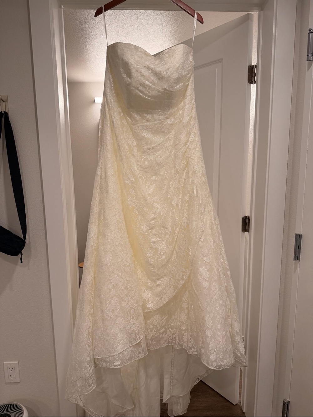 Strapless Lace A-Line Dress in Ivory